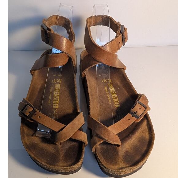 BIRKENSTOCK Yara Oiled Leather Ankle Strap Sandal Habana Brown Women's 6-6.5/37 - Picture 5 of 15